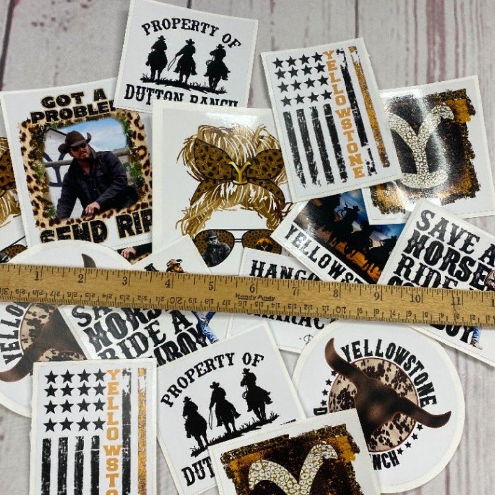 Yellowstone Dutton Ranch Retro Sunset T-Shirt Striped Sunset + BONUS Sticker - Picture 10 of 12